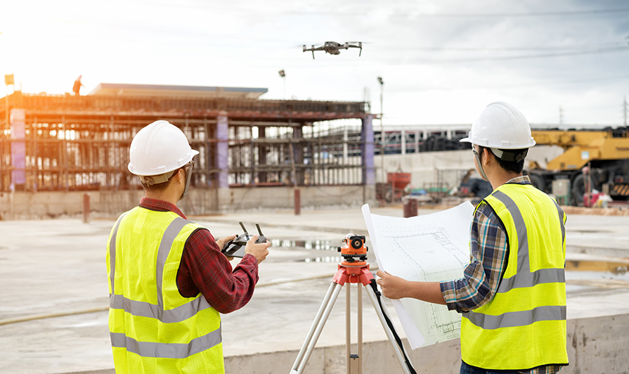 Drone used in construction project