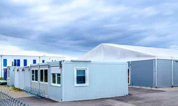 modular hospital clinic affected by hurricane