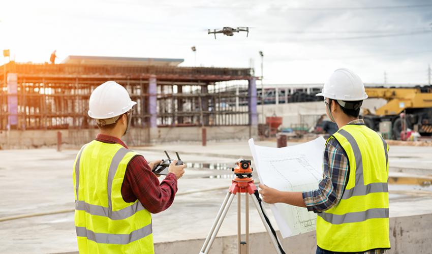 Drone used in construction project